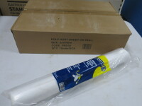 Box Containing 10 x Rolls Décor 8 Poly Dust Sheet on A Roll, Size 2m x 50m.