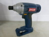 Set of 3 Ryobi One Tools to Include: 1 x Cordless Hammer Drill, Model CDI-1803, 1 x Impact Driver, Model BID-1801M, 1 x Grinder, Model CAG-180. Comes with 1 x 18.0v Battery, Model BPP-1817M. NOTE: requires charger. - 7