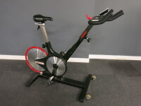 Keiser M3 Indoor Spin Bike. NOTE: trip reader/display unable to power up and spin wheel grinding, requires attention/repair.