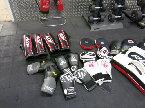 Quantity of Assorted Boxing & Kickboxing Pads, Gloves, Shin Pads, Head Guards, Paddles Etc (As Pictured/Viewed).