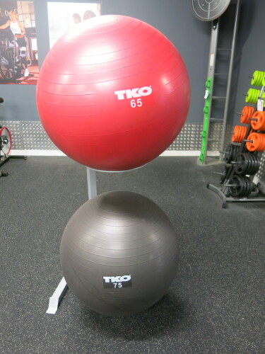 2 x TKO Fitness Balls Sizes 75 x 65cm on 2 Tier Stand.