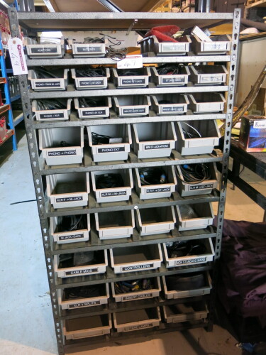 Rack with 32 Lin Bins of Assorted Accessories (As Viewed/Pictured).