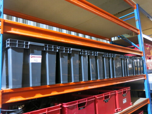 6 x Grey Stacking Crates with Assorted AV Cables Inside (As Viewed).