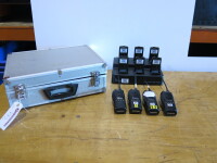 Flight Case Containing: 4 x Icom Two Way Radios (3 x Working, 1 x AF), Plus 6 x Spare Batteries (condition unknown) & Charger.