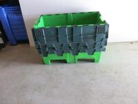 18 x Large Green Pallet Crates 1m x 600mm x 420mm.