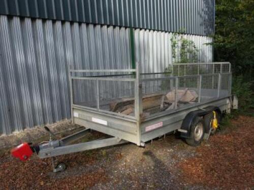 Wessex Trailers Twin Wheel Trailer with Half Cage Sides, Bed Size 3.8m x 1.9m, GW2600kg, S/N 3152288.