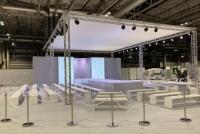 Wedding Show Stage/Catwalk Set, Size (W)12.75m x (D)5m x (H)4m with Approx 40+ Foam X Wooden Panels, Covered with Grey Gloss Vinyl.