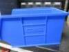 60 x Wall Hung Blue Storage Lin Bins with Wall Rack. - 3