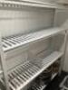 Cambro Walk-In Refrigerator Modular Racking, Consists of 6 End Frame Uprights, Approx 5'6" Tall & Multiple Shelf Units.