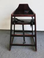 Wooden Children's High Chair with Straps, Size H79cm.