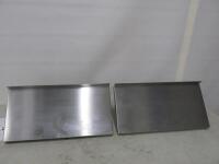 Pair of Stainless Steel Shelves with Brackets, Size 60 x 30cm.