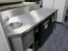 Stainless Steel Prep Table with Integral Hand Wash Basin, 210cm Wide.