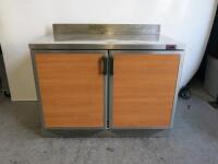 Foster Double Door Backcounter Fridge on Wheels with Stainless Steel Top, Model HR360. Size H91 x W122 x D74cm.