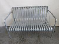 Hay Palissade 2 Seater Galvanised Steel Outdoor Bench, Size H80 x W125 x D70cm.