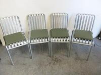 4 x Hay Palissade Outdoor Chairs in Hot Galvanised Steel, Size H80cm. Comes with 4 x Hay Palissade Seat Pad Cushion in Green.