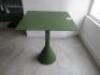 3 x Hay Palissade Cone Table in Olive Green with Square Table Top, Size H74 x W65 x D65cm. - 3