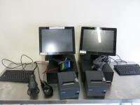 EPOS System to Include: 2 x 15" ELO Touchscreen Terminals, Model ET1517, 2 x Sejin Keyboards, 2 x Epson N244A Receipt Printers, 2x APG Cash Draws (No Keys), 2 x Cordless Honeywell Voyager 1202g Barcode Scanners with Charge Base, Honeywell Voyager MS9520 B