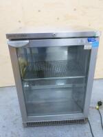 Precision Stainless Steel Undercounter Drinks Fridge with Glass Door, Model BBS 600.