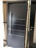 Matadoor High Security External Door with Frame in Dark Wood Grain Finish. Multipoint locking system, with key. Frame Size 900 x 2100mm - Door Size 830 x 2010mm. As Viewed and Inspected.