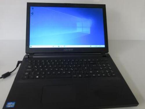 Advent 15.5" Laptop, Model Torino X600. Running Windows 10 Home, Intel Core i3-3227U CPU @ 1.90 Ghz, 8.00GB RAM, 476GB HDD. Comes with Power Supply.