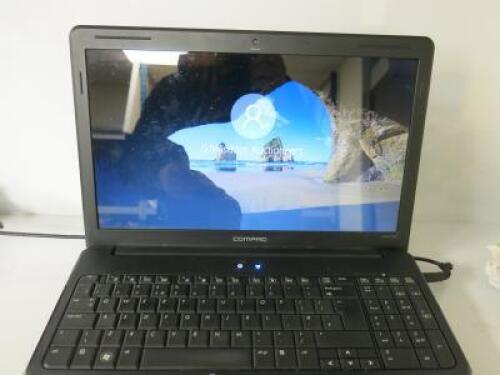 HP Compaq Presario 15.5" Laptop, Model CQ61. Running Windows 10 Home, Intel Celeron CPU 900 @2.20Ghz, 2.00GB RAM, 232GB HDD. Comes with Power Supply.