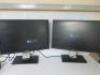 2 x Dell 22" LCD Monitors, Model P2210F. - 3