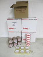 192 x Rolls of Assorted Tape to Include: 150 x Rolls of Vibac Brown Acrylic Tape, 18 x Rolls of Cello Tape & 24 x Rolls of Fragile Tape.