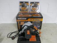 Evolution Rage 4 185mm Advan-Saw. Comes with 2 x New 185mm Blades & Original Box, Appears Little Used.