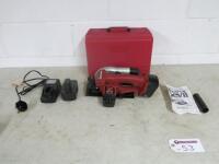 Power Devil Cordless Circular Saw, Model PDW5018. Comes with 18v NI-CD Battery Pack, Charger & User Manual, & 2 New Blades. Appears Little Used.