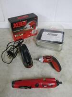 New Xtreme Powerbase 3.6v Cordless Screwdriver Kit in Original Box & Power 6V Battery Screw Driver.