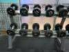 2 Tier Weight Rack with 20 x Jordan Rubber Dumbbells to Include: 4 x 20kg, 4 x 17kg, 4 x 15kg & 2 x 12.5kg, 2 x 12kg & 4 x 10kg. - 2