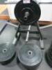 Set of 18 x Jordan Rubber Plate Weights on Stand to Include: 6 x 20kg, 4 x 15kg, 4 x 10kg & 4 x 15kg. - 2