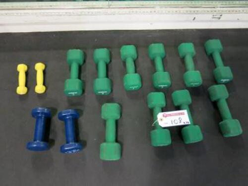 14 x Jordan Rubber Studio Workout Weights to Include: 10 x 3kg, 2 x 2kg & 2 x 0.5kg.