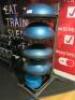 5 Tier Physical Shelf Rack with 4 x Bosu Balance Trainers & 4 x Balance Cushions.