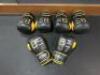 12 x Pairs on Black & Yellow 10oz Boxing Gloves with 2 x 8 Peg Wall Storage Racks. - 2