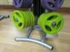 Set of Physical Studio Barbells & Plate Weights on Rack to Include: 11 x Bars, 10 x 5kg, 20x 2.5kg & 28 x 1.25kg. - 4