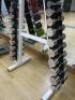 Set of 10 Pairs of Chrome Dumbbells on Stand to Include: 10kg-1kg. - 2