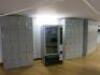 60 x Ojmar Padlock Clasp Grey Wood Personnel Lockers in 3 Banks of 16, 16 & 28.