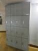 60 x Ojmar Padlock Clasp Grey Wood Personnel Lockers in 3 Banks of 16, 16 & 28. - 3