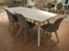 Table & Chair Set to Include: White Melamine Table H75 x W180 x D100cm & 6 x Jerry Grey Dining Chairs with Padded Seat.