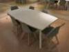 Table & Chair Set to Include: White Melamine Table H75 x W180 x D100cm & 6 x Jerry Grey Dining Chairs with Padded Seat. - 2