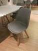Table & Chair Set to Include: White Melamine Table H75 x W180 x D100cm & 6 x Jerry Grey Dining Chairs with Padded Seat. - 3
