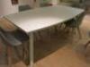 Table & Chair Set to Include: White Melamine Table H75 x W180 x D100cm & 6 x Jerry Grey Dining Chairs with Padded Seat. - 4