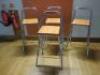 4 x Fold Out Wooden Stools on Chrome Frame.
