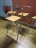 4 x Fold Out Wooden Stools on Chrome Frame. - 2