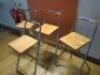 4 x Fold Out Wooden Stools on Chrome Frame. - 3