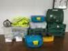 Assortment of First Aid Equipment to Include: 9 x First Aid Boxes, 1 x Biohazard Kit, Box of Emergency Foil Blankets, Torch & 9 x Hi-Viz Vests.