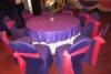 Large Quantity of Cream Banquet Table Linen & Mauve Stretch Chair Covers with Pink Sash's Sufficient for 120 Chairs & 12 Tables - 3