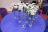 13 x Glass Vases with Immitation Flower Arrangement (For Table Decoration) 2 Large Glass Vases with Immitation Flower Arrangements - 3