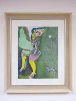 After Marc Chagall (1887-1985) Original Lithograph of Horse Head on Human Body with Goat, 1947 (4). Framed, Glazed & Mounted. Size 36 x 41cm.